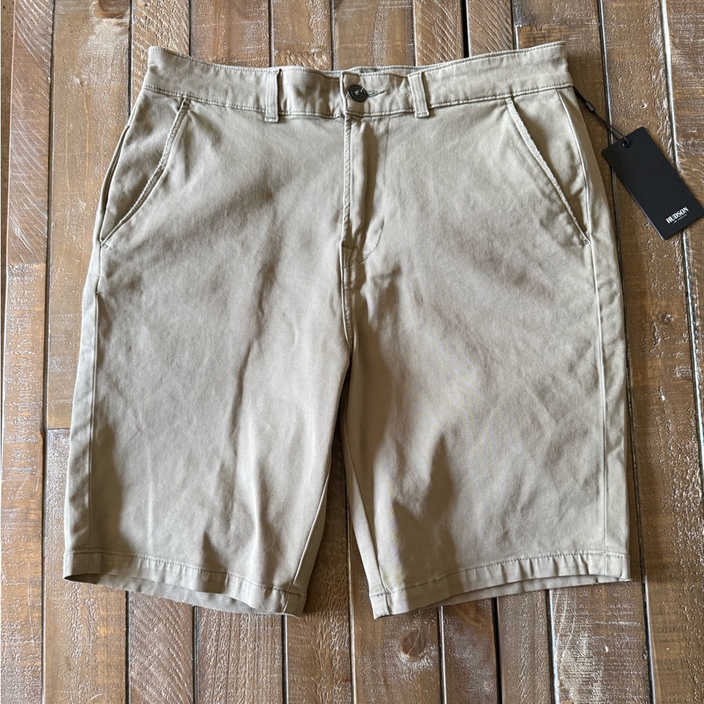 Hudson Jeans Men's Tan Flat Front Chino Shorts